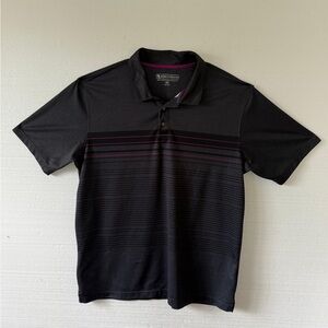 Pebble Beach Black and Pink Striped Polo Shirt